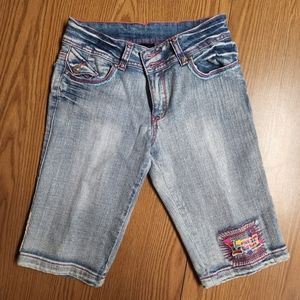 Girls HANNAH BANANA Long Jean Shorts Size 14 C13